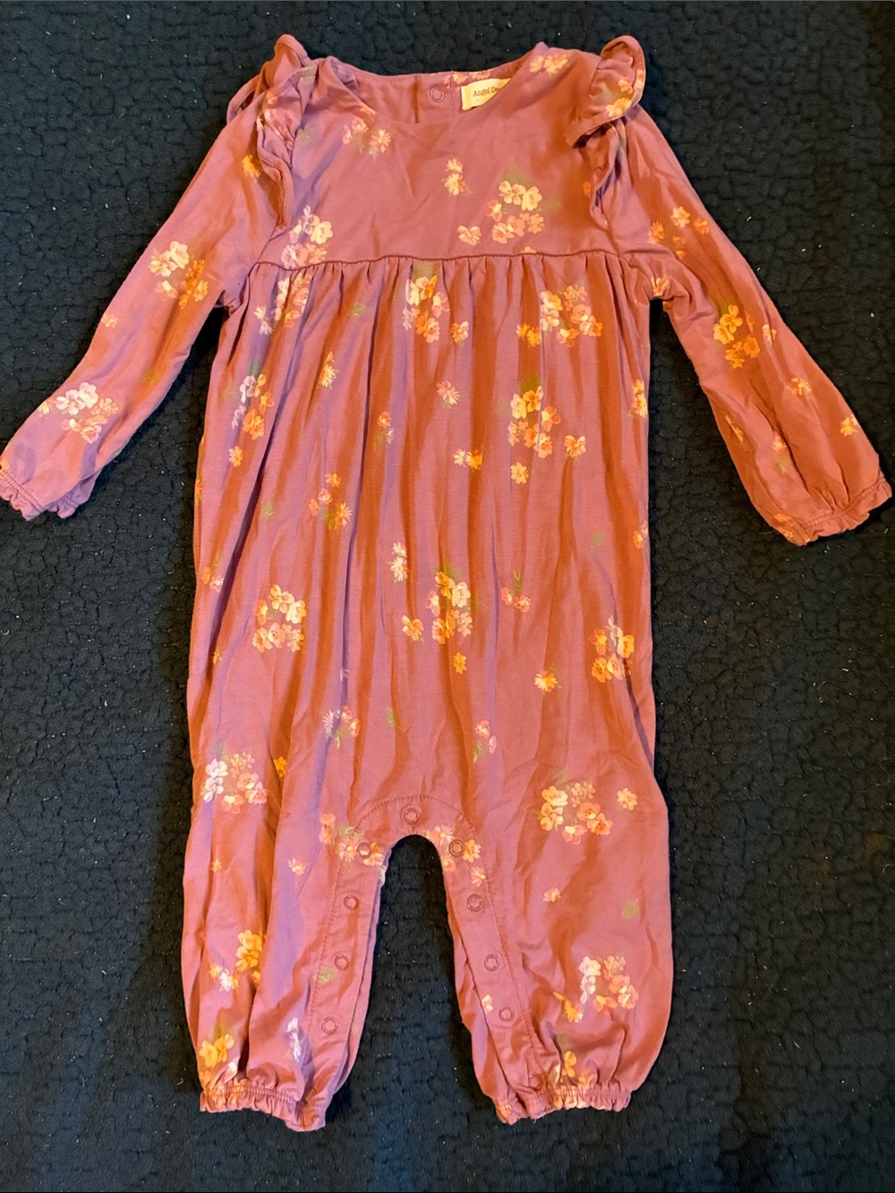 Angel Dear purple Floral Long-Sleeve romper